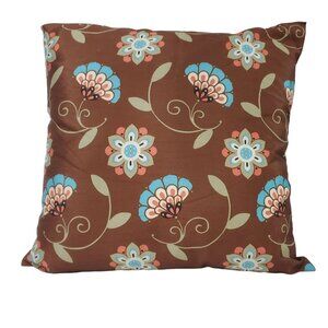 Pier 1 One Decorative Accent Floral Stripe Pillow Cushion Cover 18 x 18